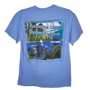 Vintage Y2K Harley Davidson Hawaii Diamond Head Motorcycle Graphic T-Shirt Sz S
